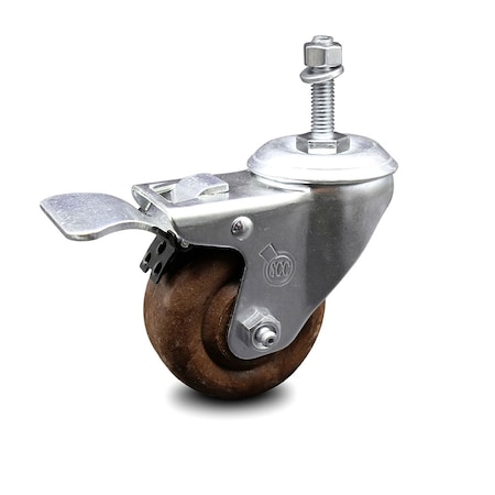 Service Caster 3 Inch High Temp Glass Filled Nylon 10mm Stem Caster with Total Lock Brake SCC SCC-TSTTL20S314-GFNSHT-M1015